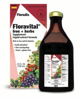 Floradix Floravital® Iron & Herbs без дрожжей -- 23 жидких унции Floradix