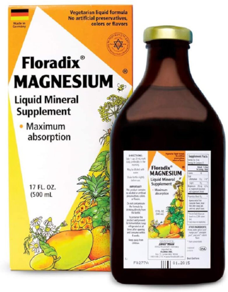 Magnesium Liquid (Жидкость) -- 17 fl oz (Жидкие унции) Floradix