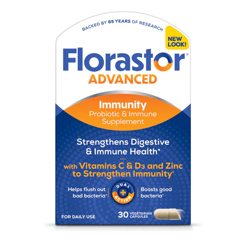 Усовершенствованный пробиотик для повышения иммунитета, 30 вегетарианских капсул Florastor
