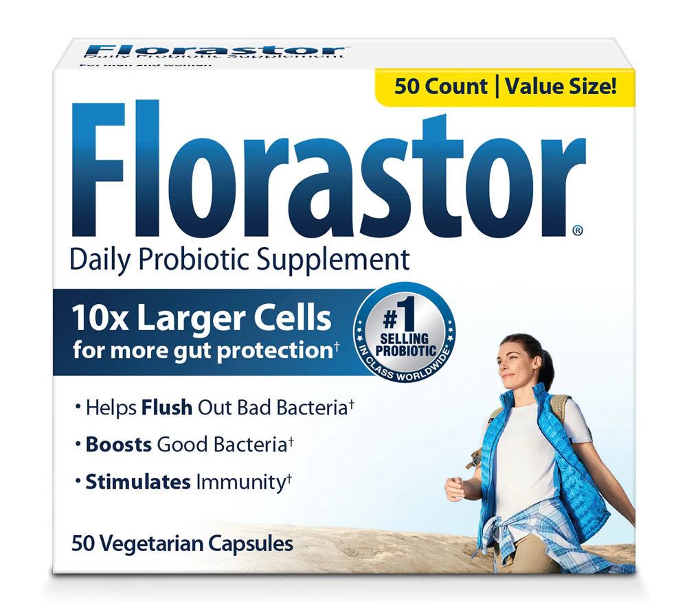 Ежедневная пробиотическая добавка Florastor -- 250 мг -- 50 растительных капсул Florastor