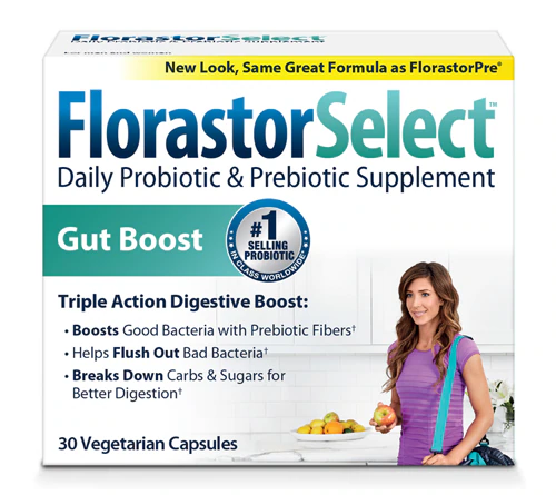 Florastor Pre Daily Probiotic & Fiber — 30 растительных капсул Florastor