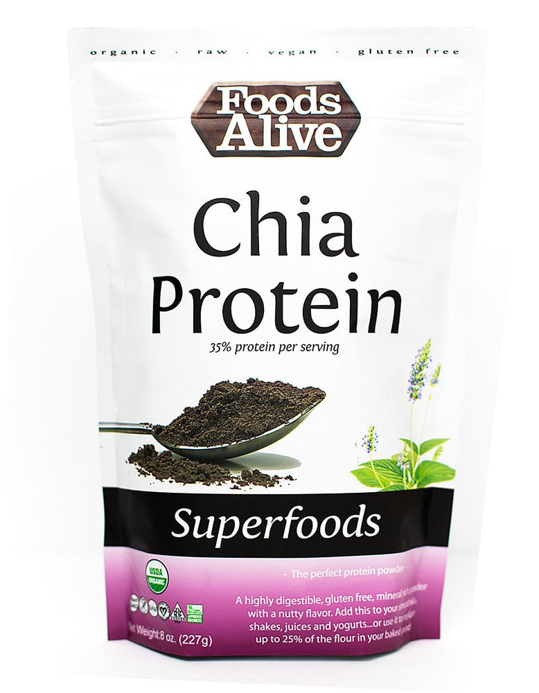 Organic Superfoods Chia Protein Powder (Порошок) Raw -- 8 oz (Унции) Foods Alive