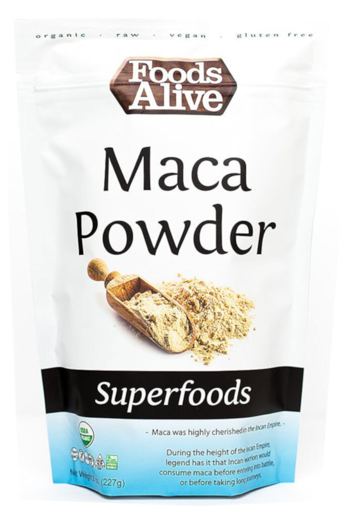 Organic Superfoods Maca Powder (Порошок) RAW -- 8 oz (Унции) Foods Alive