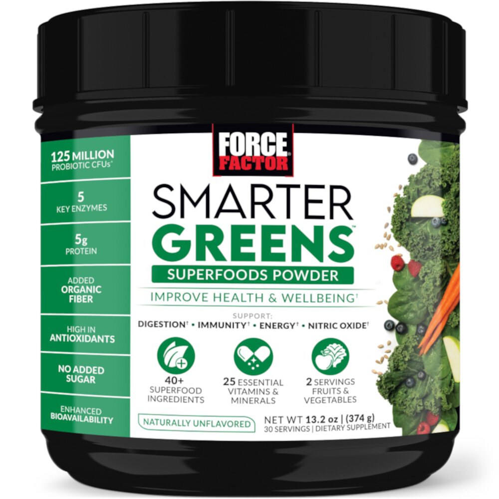 Smarter Greens Superfoods Powder (Порошок) -- 13.2 oz (Унции) Force Factor