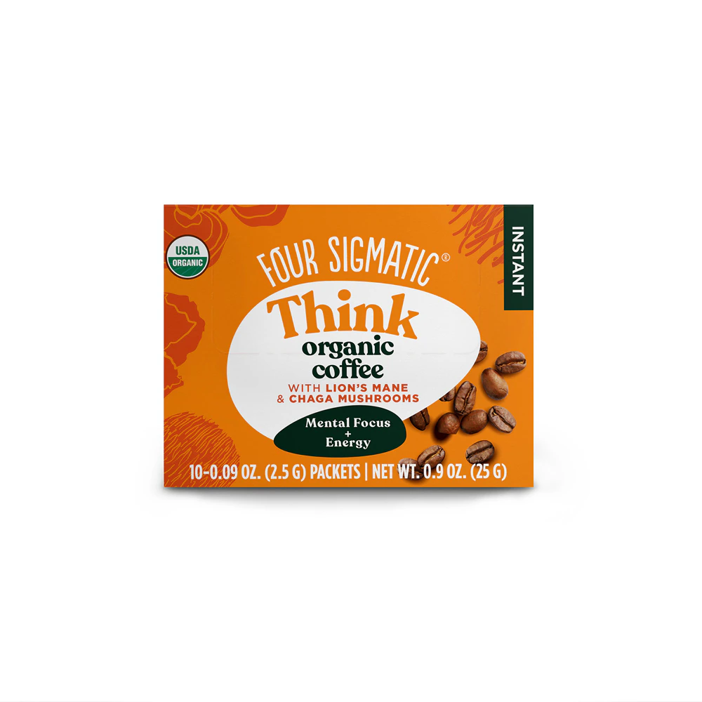 Think Organic Instant Coffee with Lion's Mane & Chaga Mushrooms -- 10 Packets (Пакеты ) Four Sigmatic