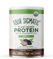 Органический растительный белок Four Sigmatic с суперпродуктами сливочного какао — 21,16 унции Four Sigmatic