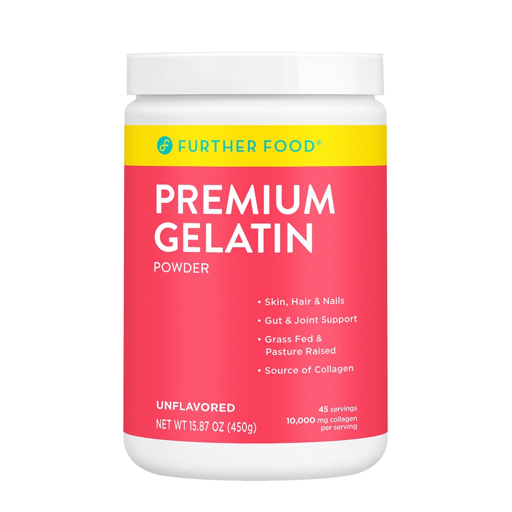 Premium Gelatin Powder (Порошок) Unflavored (Без вкуса) -- 45 Servings (Порции) Further Food