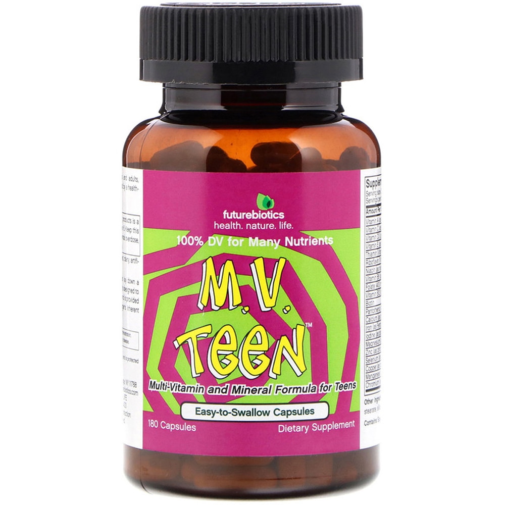 M.V. Teen™ Multi-Vitamin and Mineral Formula for Teens -- 180 Capsules (Капсулы) FutureBiotics