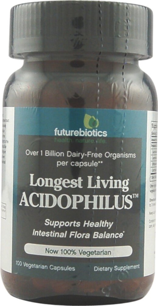 Acidophilus, Долгоживущий - 1 миллиард КОЕ - 100 Вегетарианских Капсул - FutureBiotics FutureBiotics