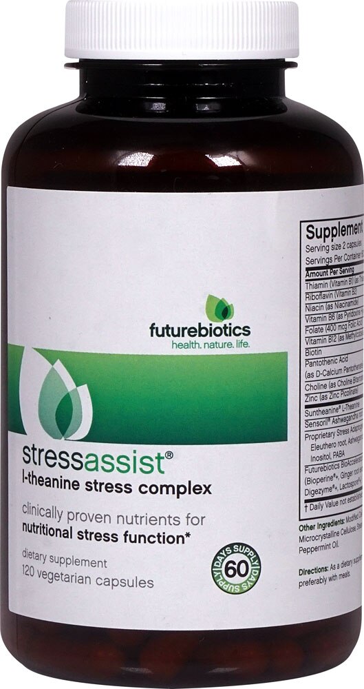 StressAssist® L-Theanine Stress Complex -- 120 Vegetarian Capsules (Вегетарианские капсулы) FutureBiotics