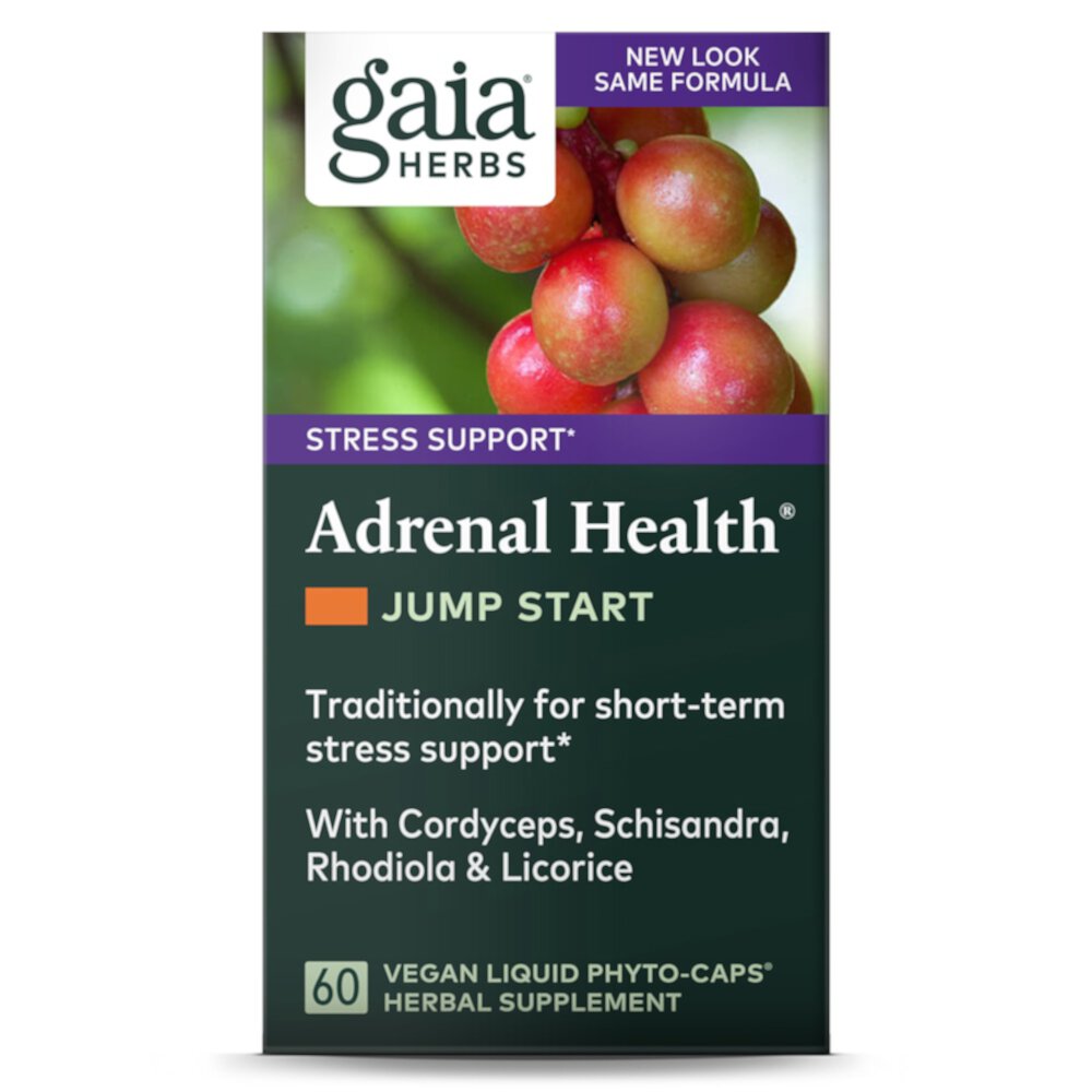 Adrenal Health® Jump Start -- 60 Vegan Liquid Phyto-Caps (Веганские жидкие фитокапсулы)® Gaia Herbs