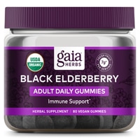 Black Elderberry Adult Daily Gummies (Жевательные конфеты) -- 7 g - 80 Vegan Gummies Gaia Herbs