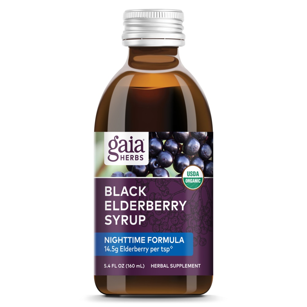 Ночной сироп из черной бузины — 5,4 жидких унций Gaia Herbs