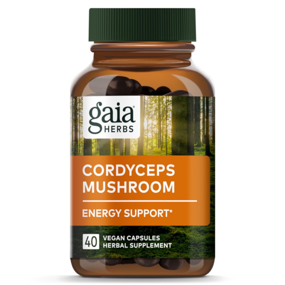 Gaia Herbs Cordyceps Mushroom - 40 веганских капсул Gaia Herbs