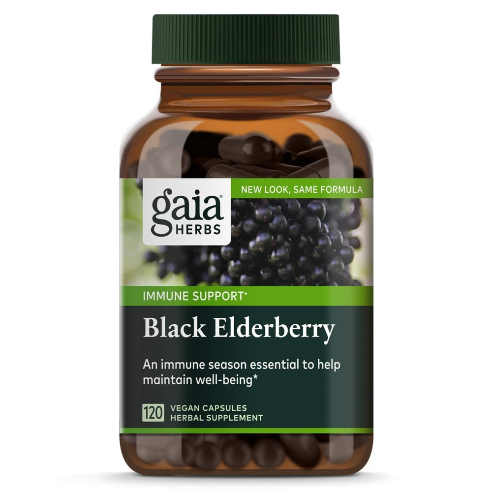 Black Elderberry Immune Support -- 120 Vegan Capsules (Веганские капсулы) Gaia Herbs