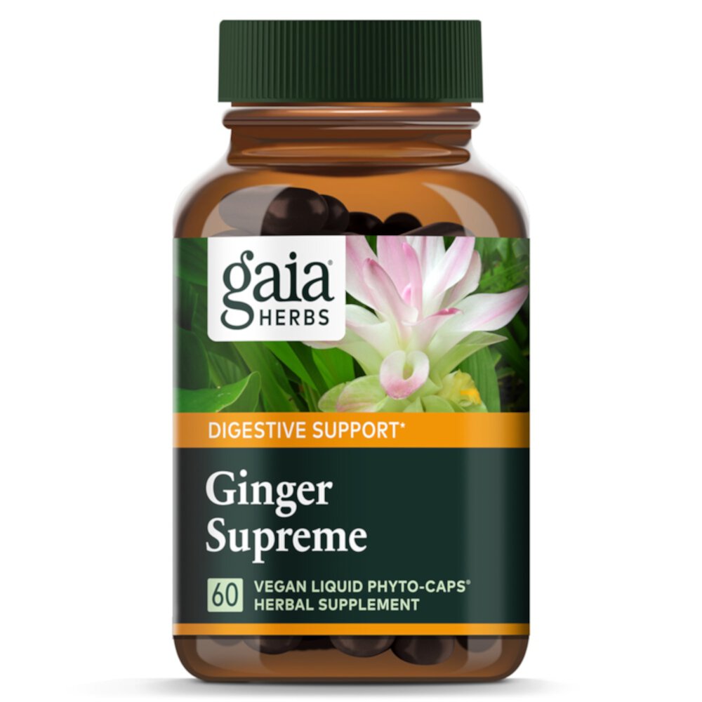 Gaia Herbs DailyWellness Ginger Supreme -- 60 вегетарианских жидких фито-капсул Gaia Herbs
