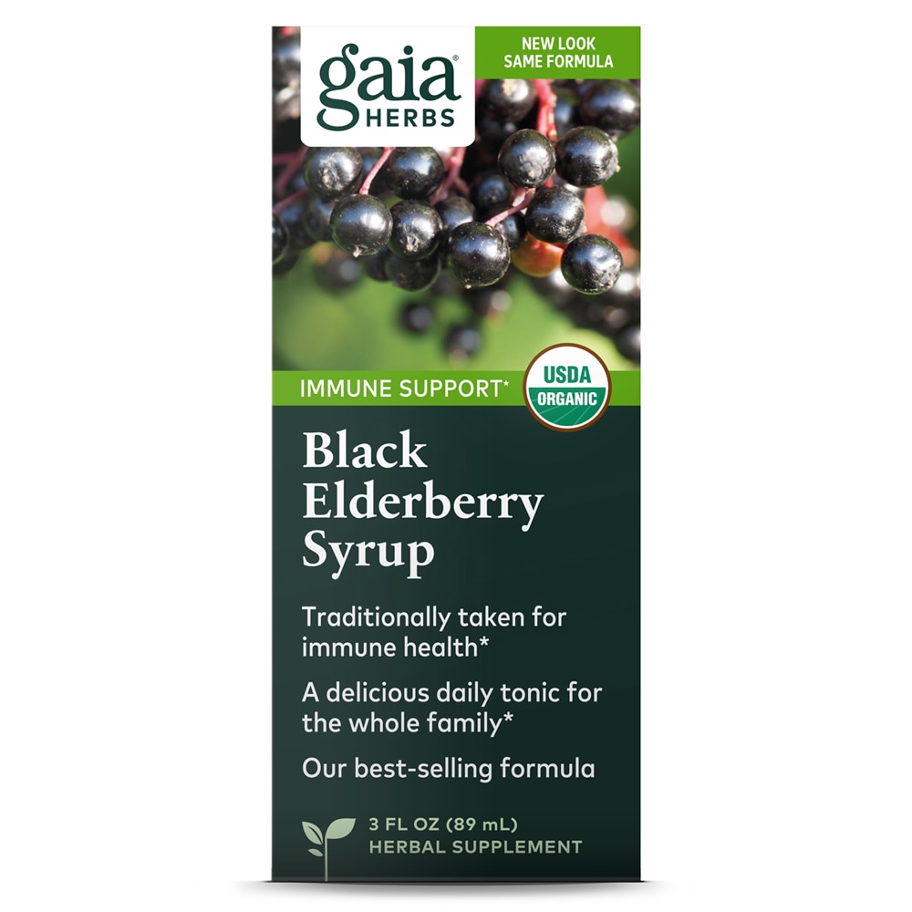 RapidRelief™ Black Elderberry Syrup -- 3 fl oz (Жидкие унции) Gaia Herbs