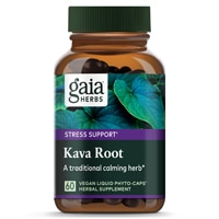 Gaia Herbs Single Herbs Kava Kava Root -- 60 вегетарианских жидких капсул Phyto-Caps™ Gaia Herbs