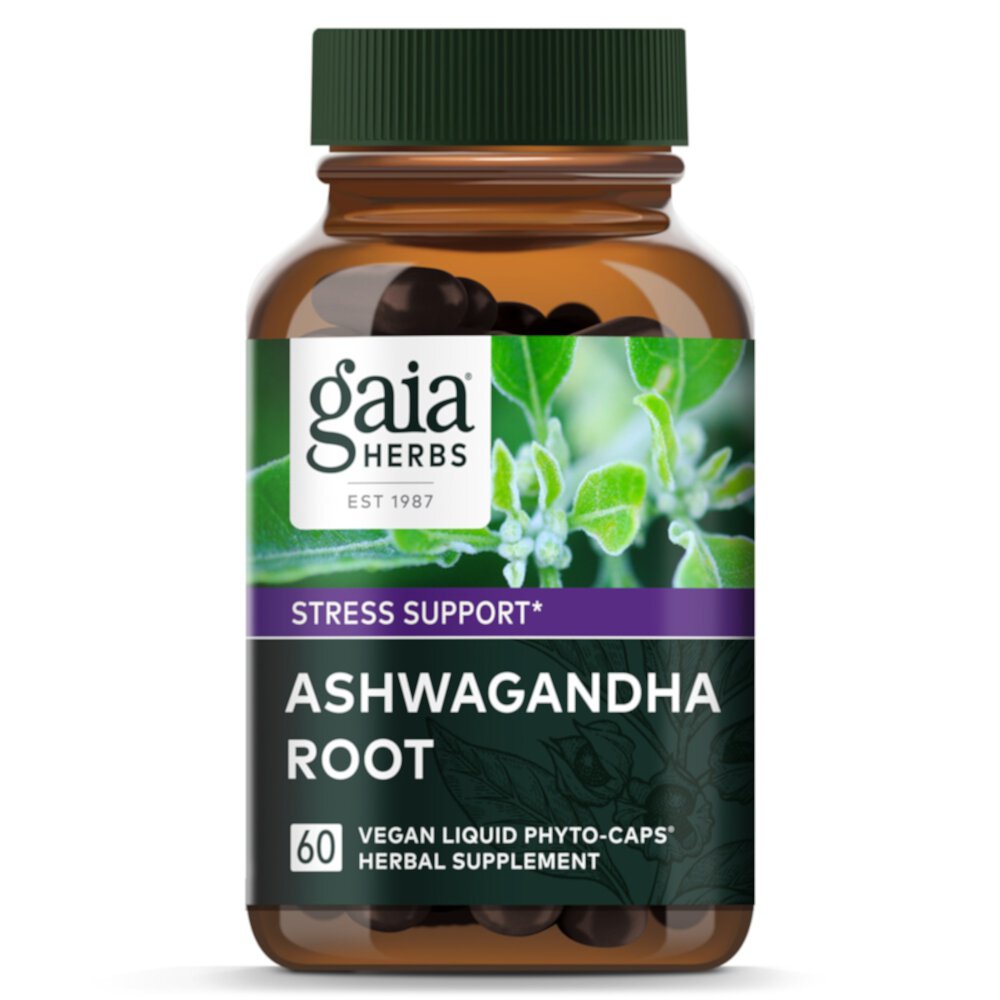 Single Herbs Ashwagandha Root -- 60 Vegetarian Liquid Phyto-Caps (Жидкие фитокапсулы)™ Gaia Herbs