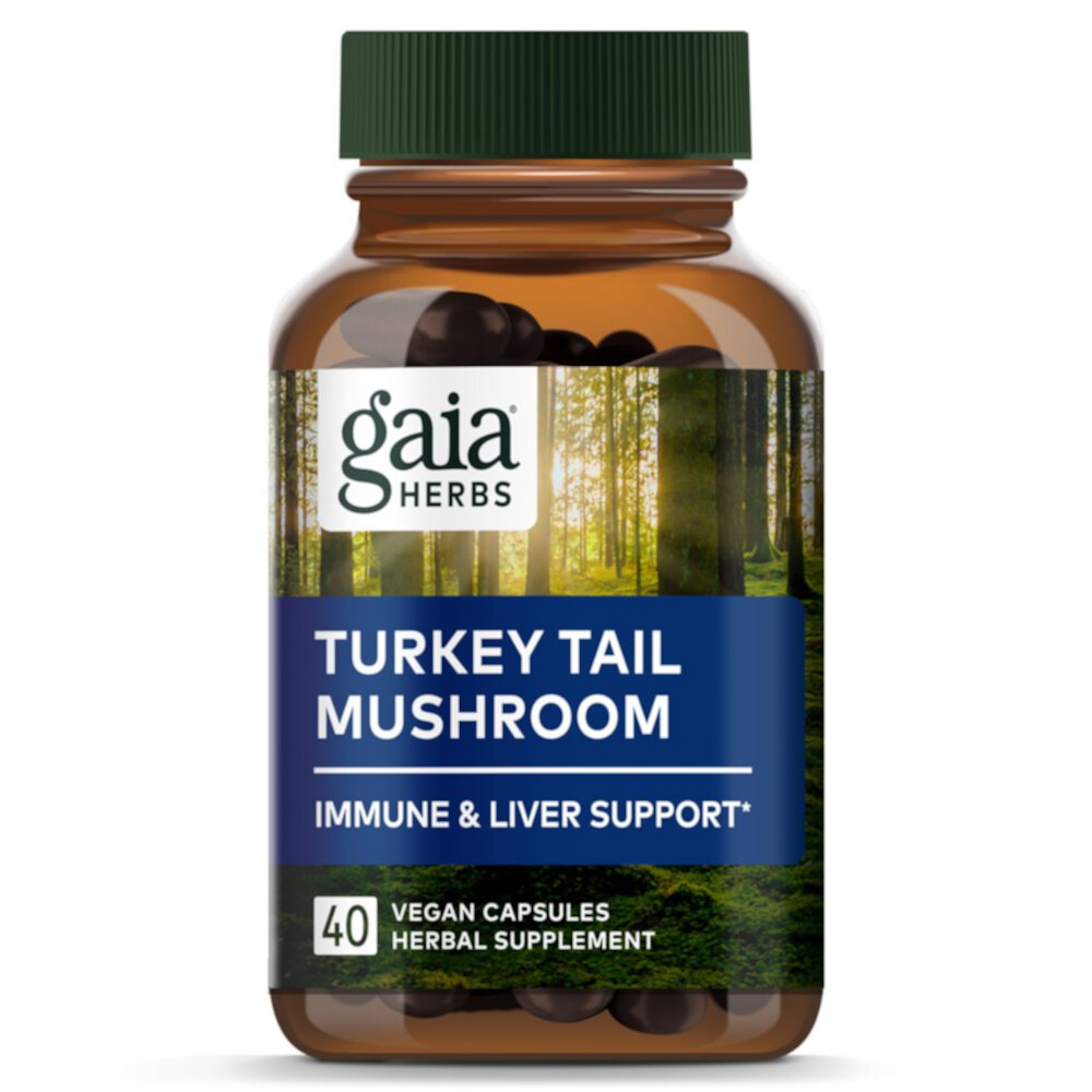 Turkey Tail Mushroom -- 40 Vegan Capsules (Веганские капсулы) Gaia Herbs