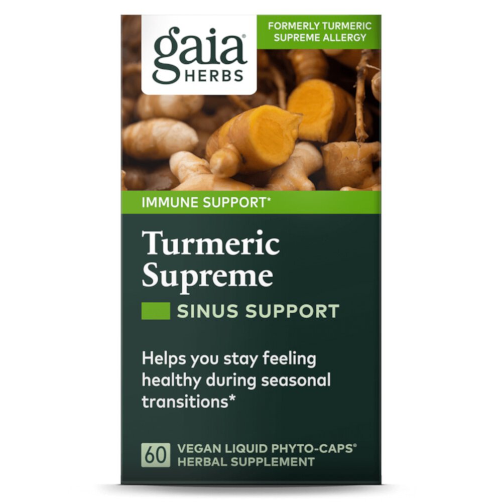 Turmeric Supreme Sinus Support -- 60 Vegan Capsules (Веганские капсулы) Gaia Herbs