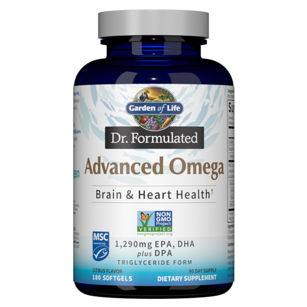 Dr. Formulated Advanced Omega Citrus - 1290 мг - 180 мягких капсул - Garden of Life Garden of Life