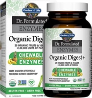 Garden of Life Dr. Formulated Enzymes Organic Digest + Tropical Fruit -- 90 жевательных таблеток Garden of Life