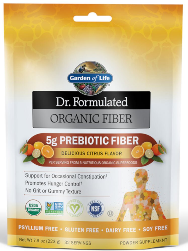 Dr. Formulated Organic Fiber Citrus -- 7.9 oz (Унции) Garden of Life