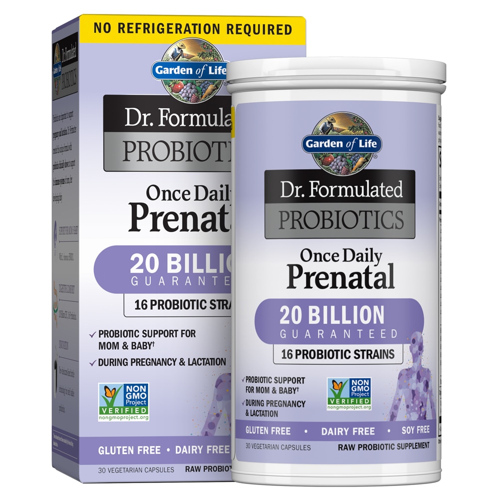 Dr. Formulated Probiotics Once Daily Prenatal -- 20 billion - 30 Vegetarian Capsules (Вегетарианские капсулы) Garden of Life