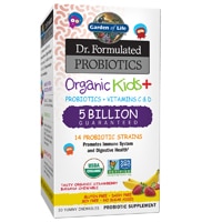 Dr. Formulated Probiotics Organic Kids plus Strawberry Banana -- 5 billion - 30 Chewables (Жевательные таблетки) Garden of Life