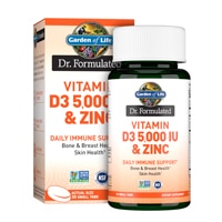 Dr. Formulated Vitamin D3 5000 IU & Zinc -- 30 Small Tabs (Маленькие таблетки) Garden of Life