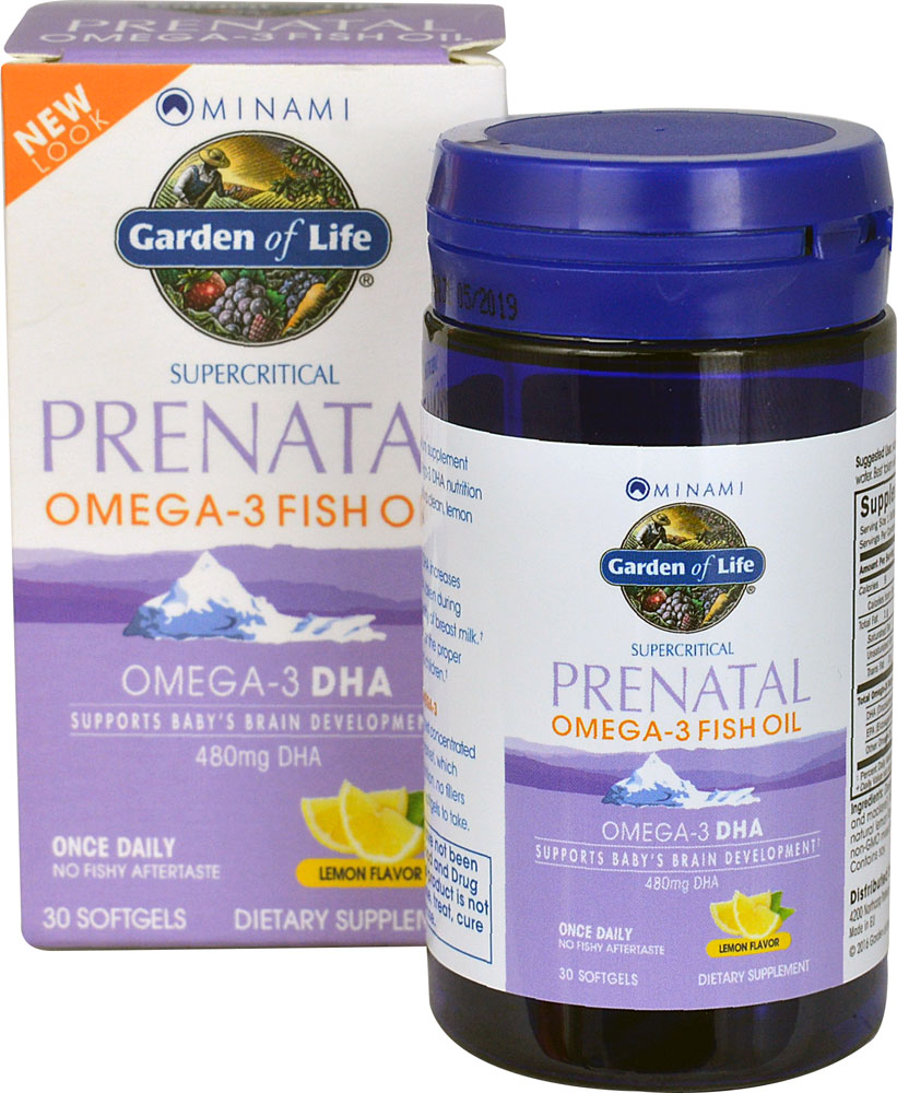 Garden of Life Minami Supercritical Prenatal Omega-3 рыбий жир с лимоном -- 30 мягких капсул Garden of Life