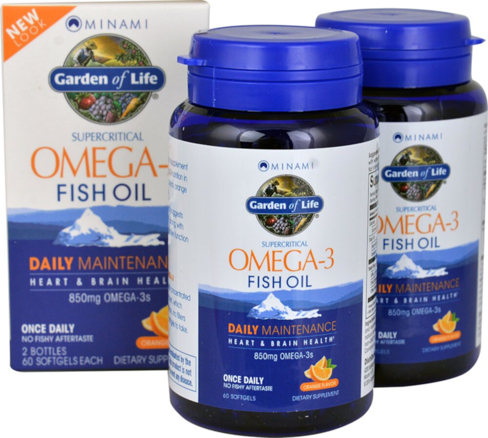 Minami Omega-3 Рыбий Жир с Апельсиновым Вкусом - 850 мг Омега-3 - 120 капсул - Garden of Life Garden of Life