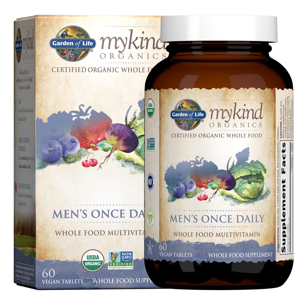 Mykind Organics Мультивитамины для мужчин, принимаемые один раз в день, 60 веганских таблеток Garden of Life