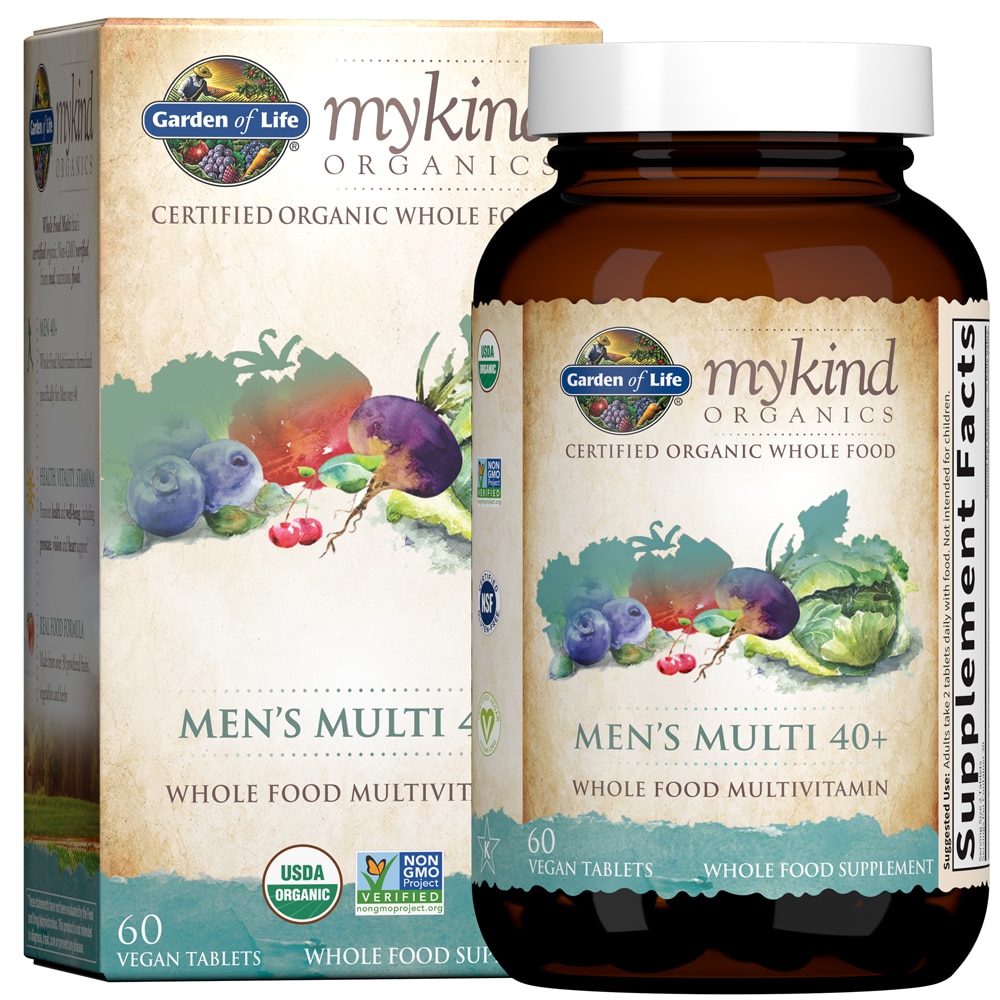 Mykind Organics Men's Multi 40 Plus -- 60 Vegan Tablets Garden of Life