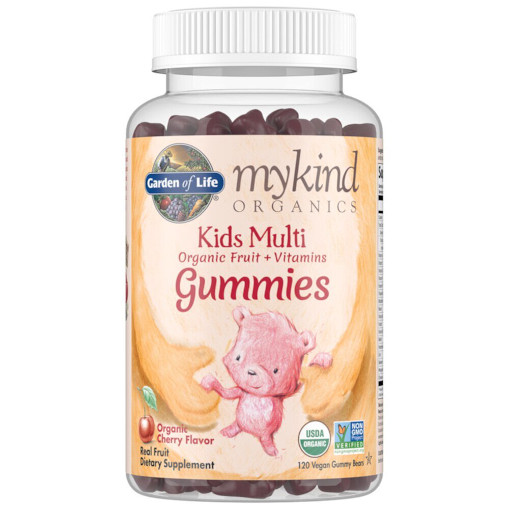 Mykind Organics Kids Multi Gummies Organic Cherry — 120 веганских жевательных конфет Garden of Life