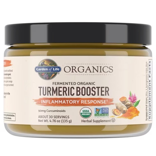 Turmeric Boost 135 г: Органический куркумин 50 мг, пробиотики, без глютена, веганский Garden of Life