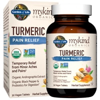 mykind Organics Turmeric Pain Relief Herbal Supplement -- 30 Vegan Tablets (Таблетки) Garden of Life