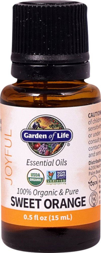 Garden of Life Органические эфирные масла сладкого апельсина — 0,5 жидких унций Garden of Life