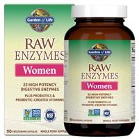 RAW Enzymes Women -- 90 Vegetarian Capsules (Вегетарианские капсулы) Garden of Life