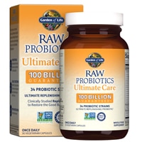 RAW Probiotics™ Ultimate Care -- 100 billion CFU - 30 Vegetarian Capsules (Вегетарианские капсулы) Garden of Life