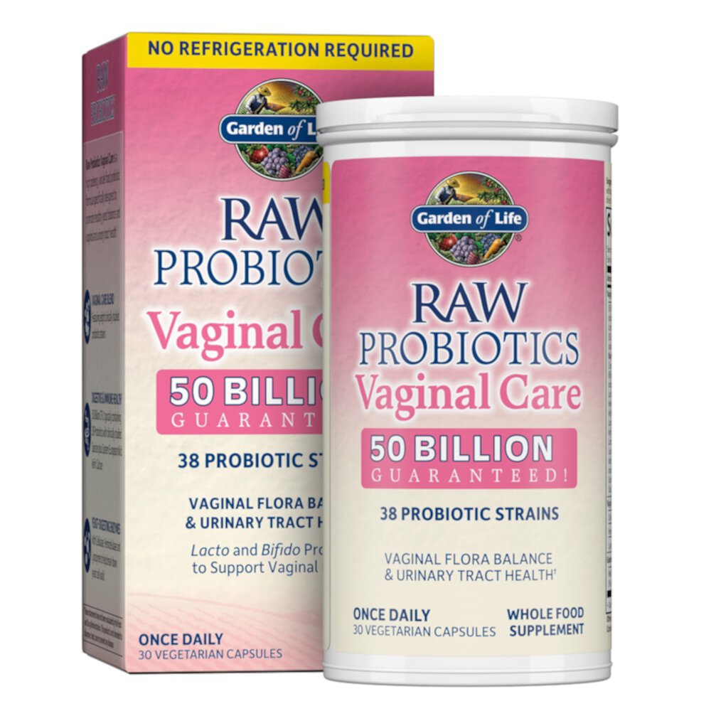 Garden of Life Raw Probiotics Vaginal Care — 50 миллиардов КОЕ — 30 вегетарианских капсул Garden of Life