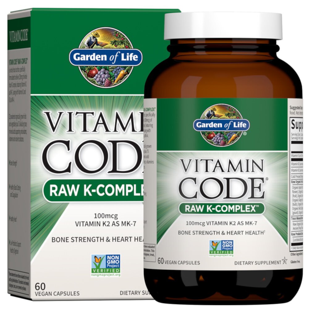 Vitamin Code® RAW K-Complex™ - 60 Веганские Капсулы - Garden of Life Garden of Life