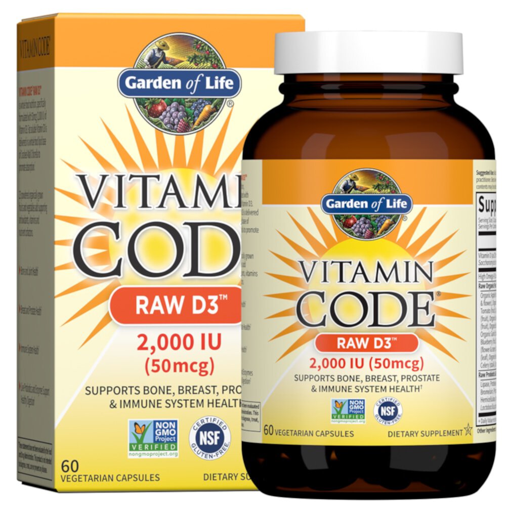 Vitamin Code RAW D3™ - 2000 IU - 60 капсул - Garden of Life Garden of Life
