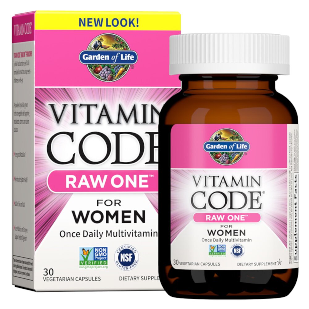 Vitamin Code® Raw One™ Для Женщин - Один раз в день - 30 вегетарианских капсул - Garden of Life Garden of Life
