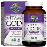 Vitamin Code® RAW Zinc™ - 30мг - 60 веганских капсул - Garden of Life Garden of Life