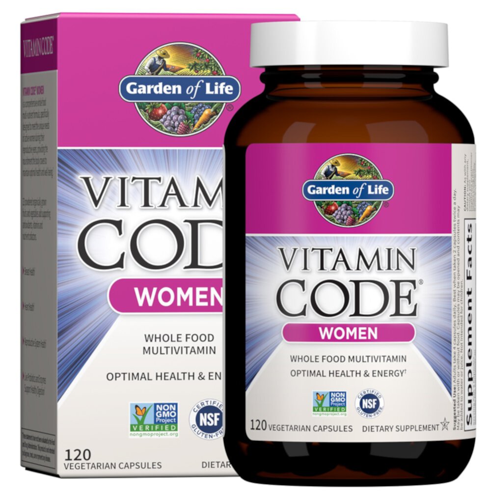 Витаминный код для женщин - 120 вегетарианских капсул - Garden of Life Garden of Life