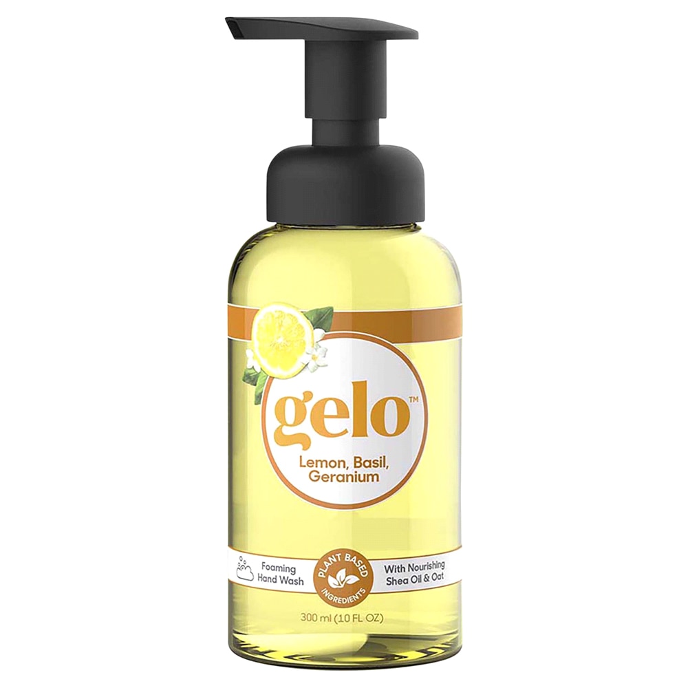 Бутылка с помпой для пенного мыла для рук «Лимон, базилик и герань», 10 жидких унций Gelo