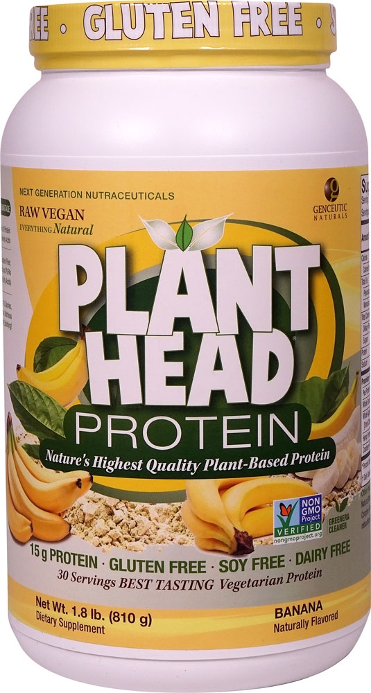 Genceutic Naturals Plant Head® Protein Banana — 30 порций Genceutic Naturals