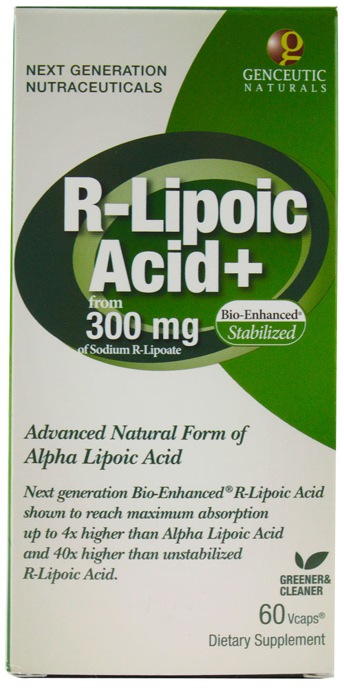 R-Липоевая Кислота Плюс - 300 мг - 60 Vcaps - Genceutic Naturals Genceutic Naturals